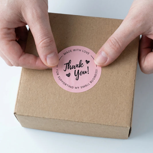 Thank You Stickers for Small Business, Cursive Script, 2-Inch Round, 60 Labels | Varikit