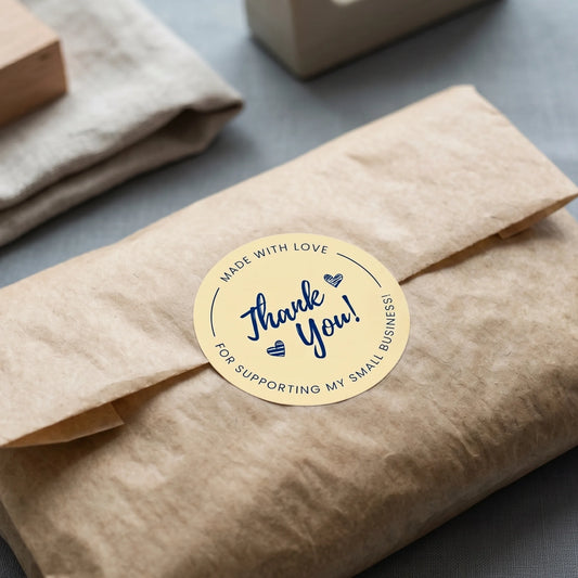 Thank You Stickers for Small Business, Cursive Script, 2-Inch Round, 60 Labels | Varikit