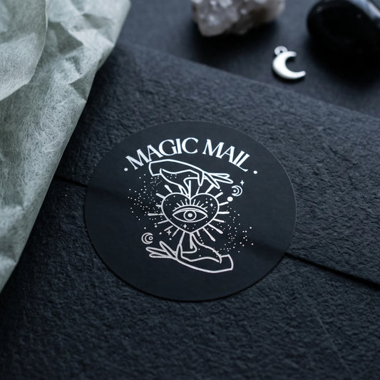 Magic Mail All Seeing Eye Heart Varikit sticker reading 'MAGIC MAIL'.