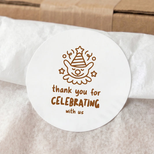 Playful Thank You Stickers for Small Business, Party Animal, 2-Inch Round, 60 Labels | Varikit