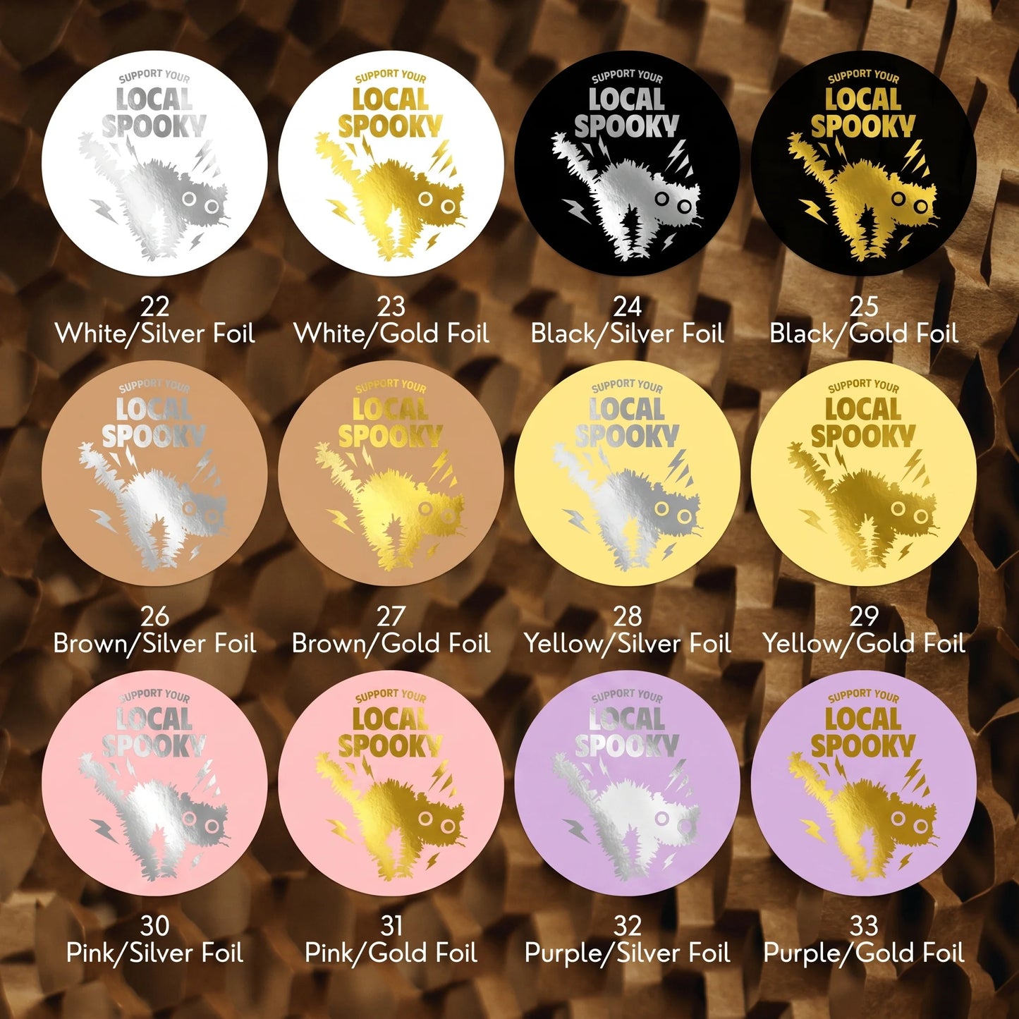 Playful Packaging Stickers for Small Business, Startled Black Cat, 2 Inch Round, 60 Labels | Varikit