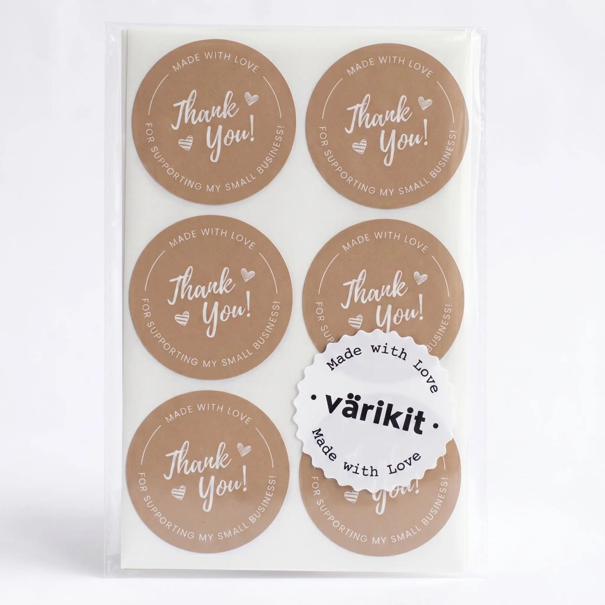 Small business thank you sticker featuring cursive script design