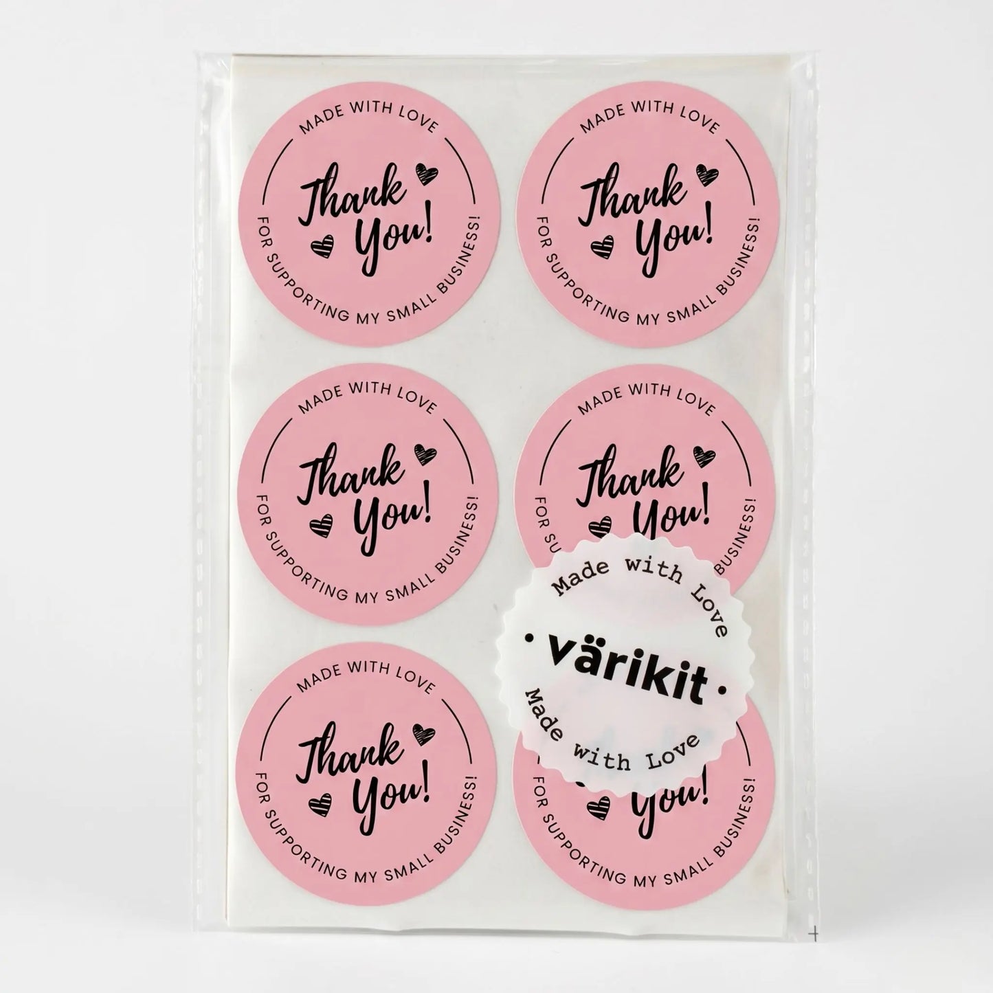 Small business thank you sticker featuring cursive script design