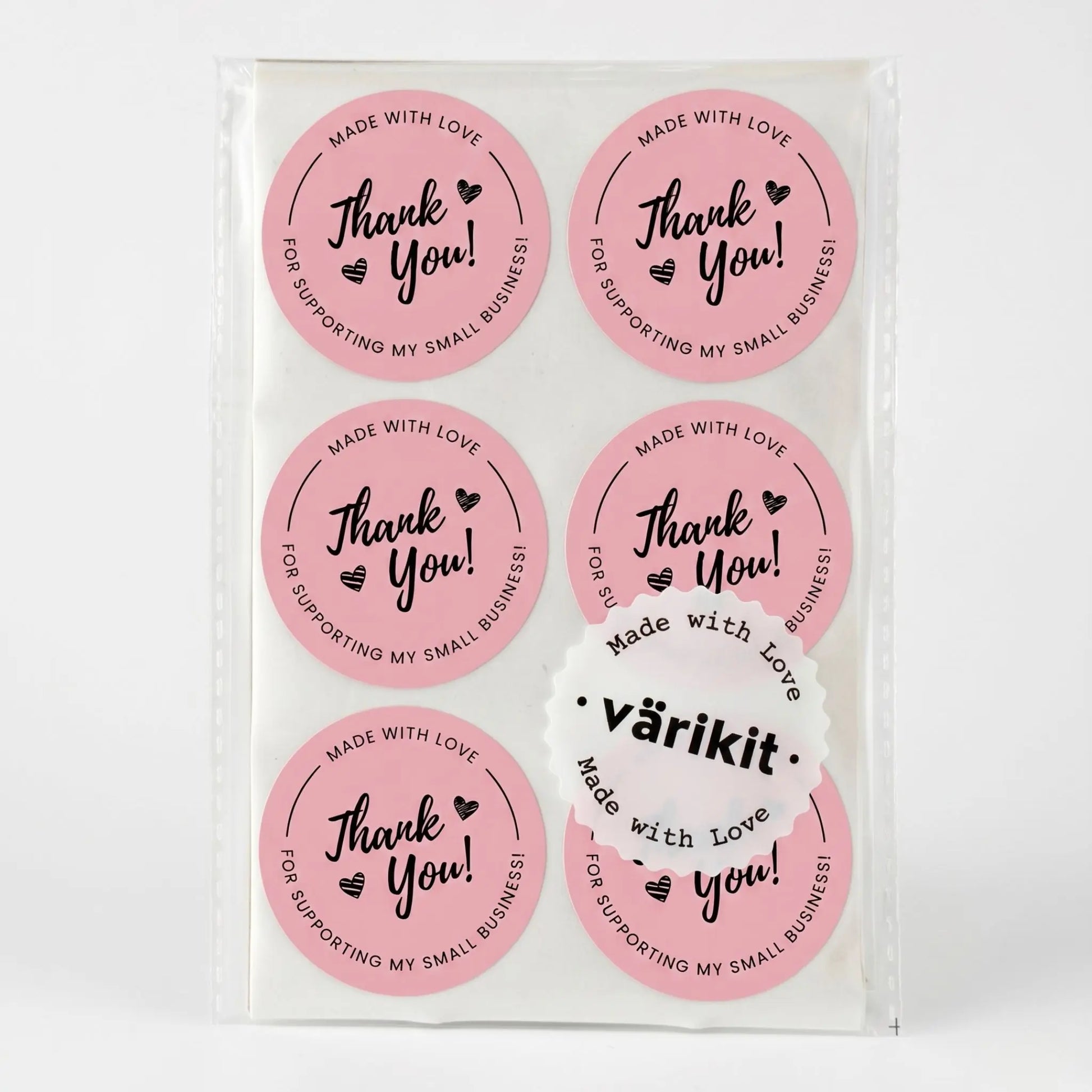 Small business thank you sticker featuring cursive script design