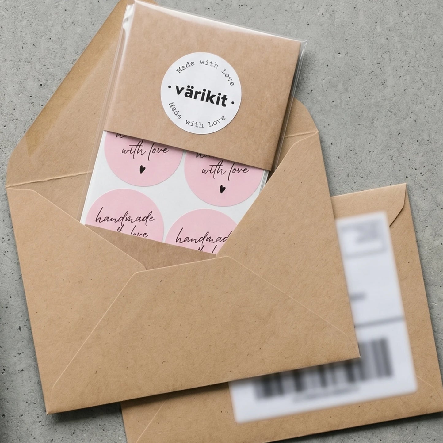 Handmade With Love Stickers for Small Business, Handwritten Type, 2-Inch Round, 60 Labels | Varikit