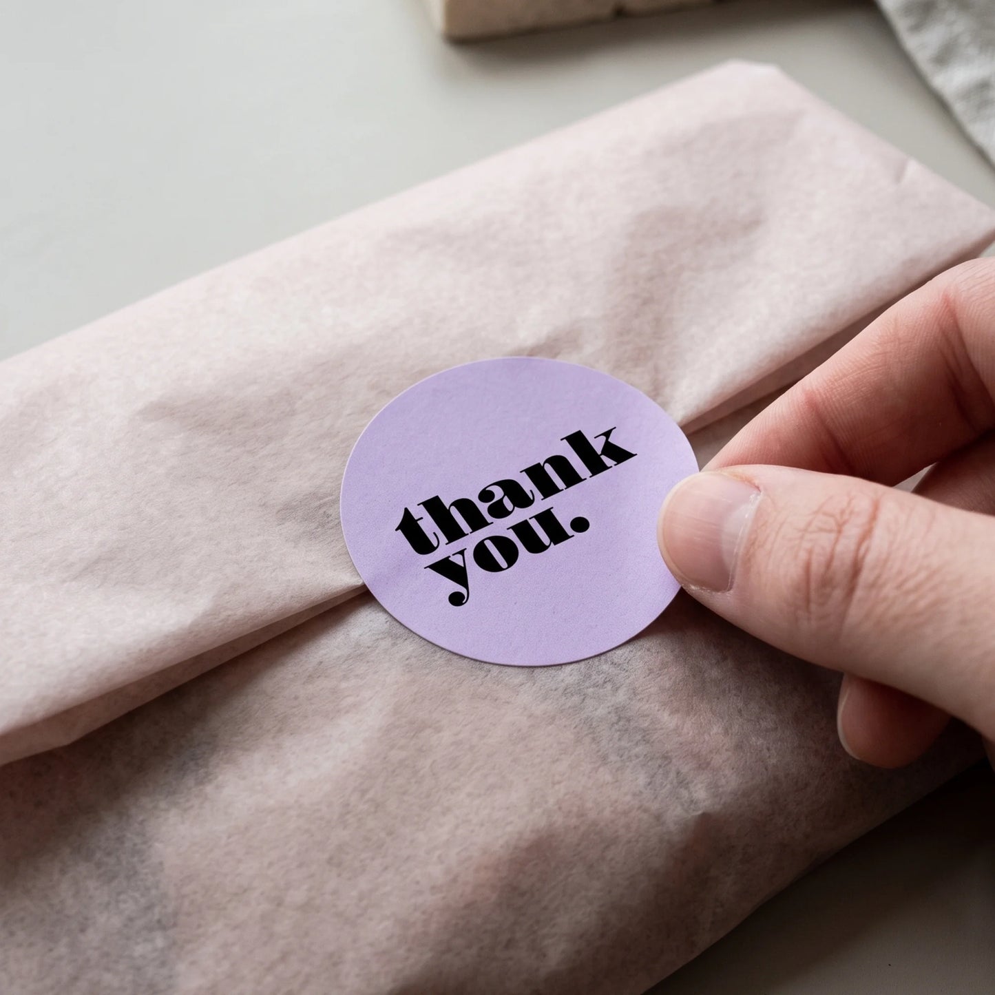 Clean typography finishing the unboxing experience with modern simplicity.