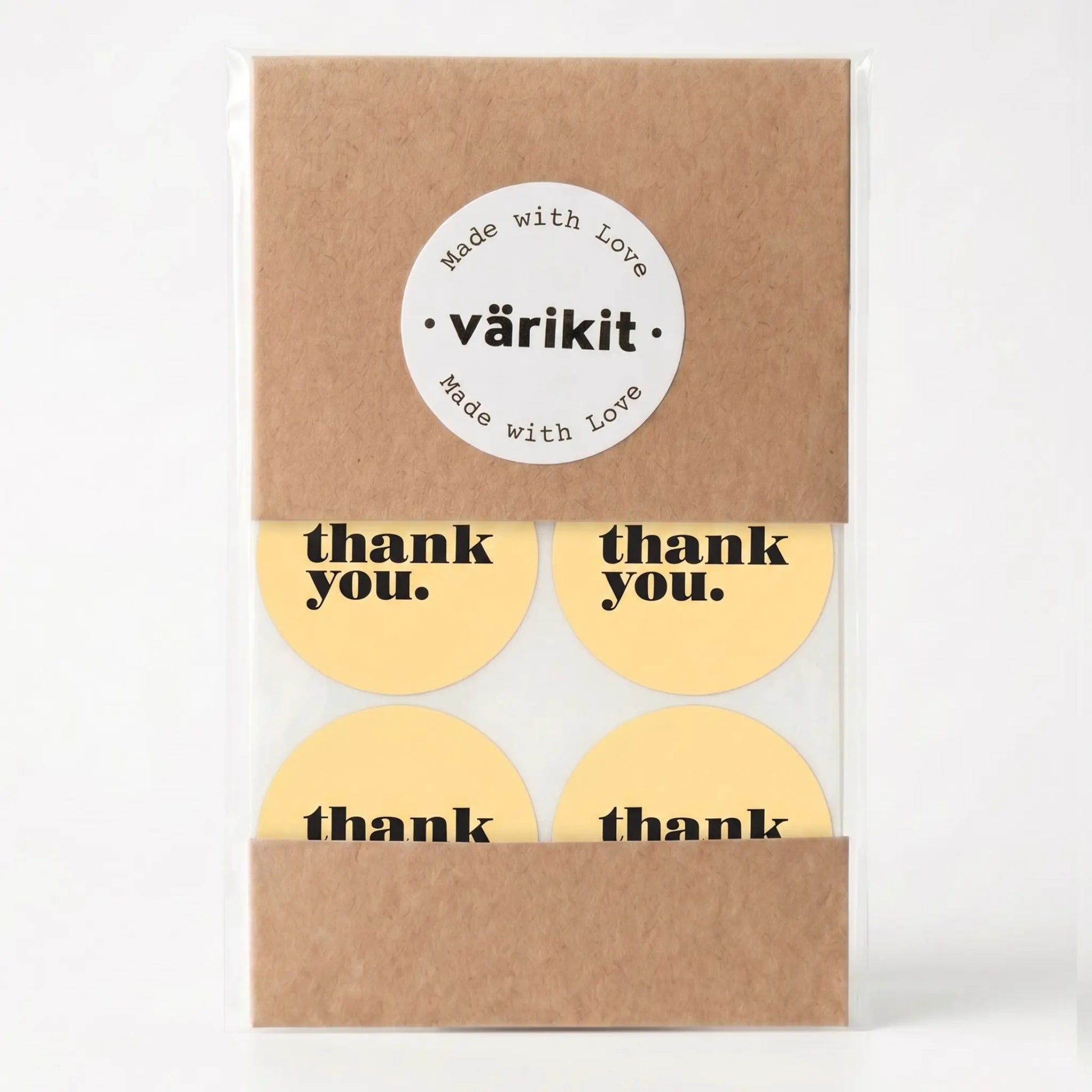 Yellow and black minimalist bold type thank you sticker