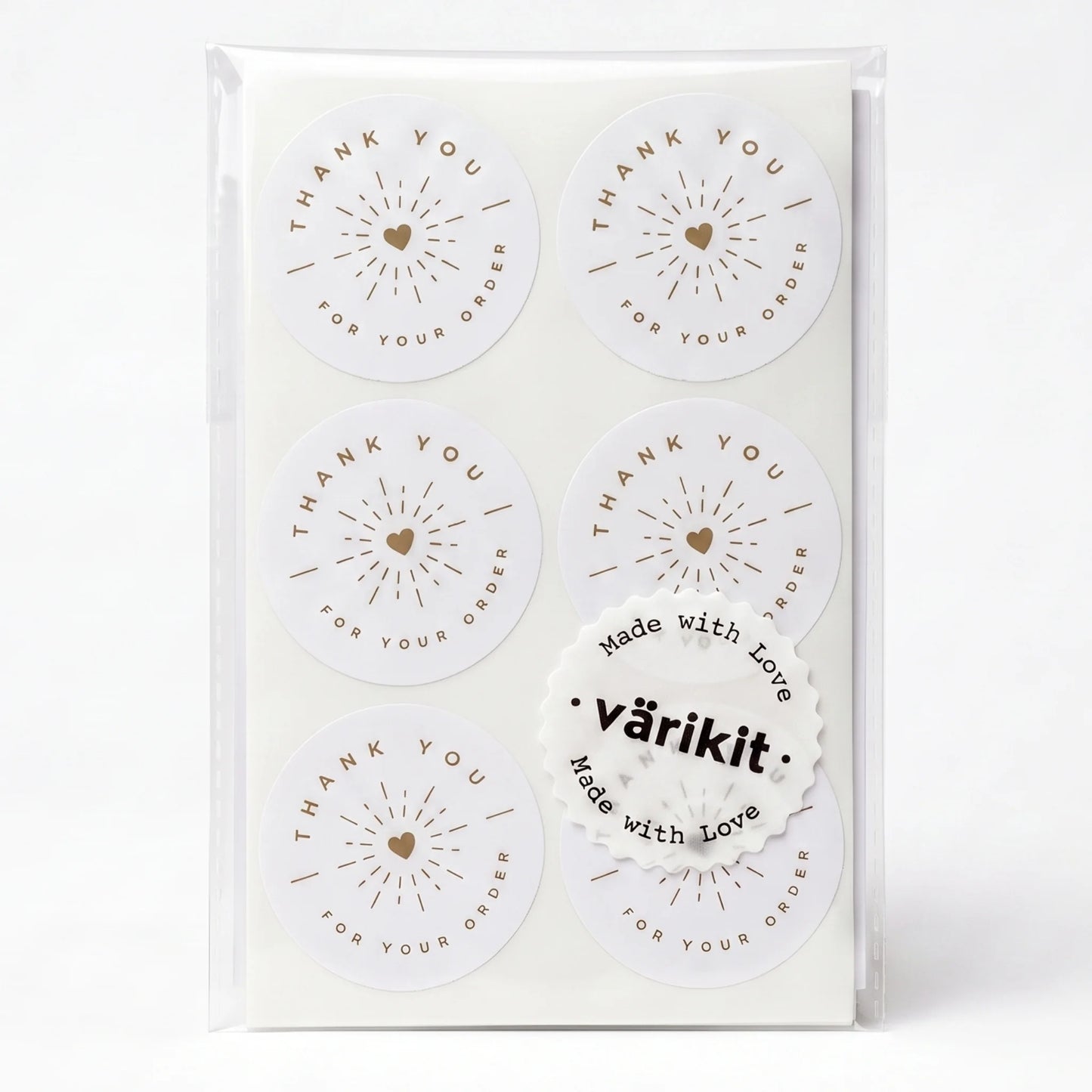 Pegatinas de agradecimiento para pequeñas empresas, explosión de estrella radiante, redondas de 2 pulgadas, 60 etiquetas | Varikit