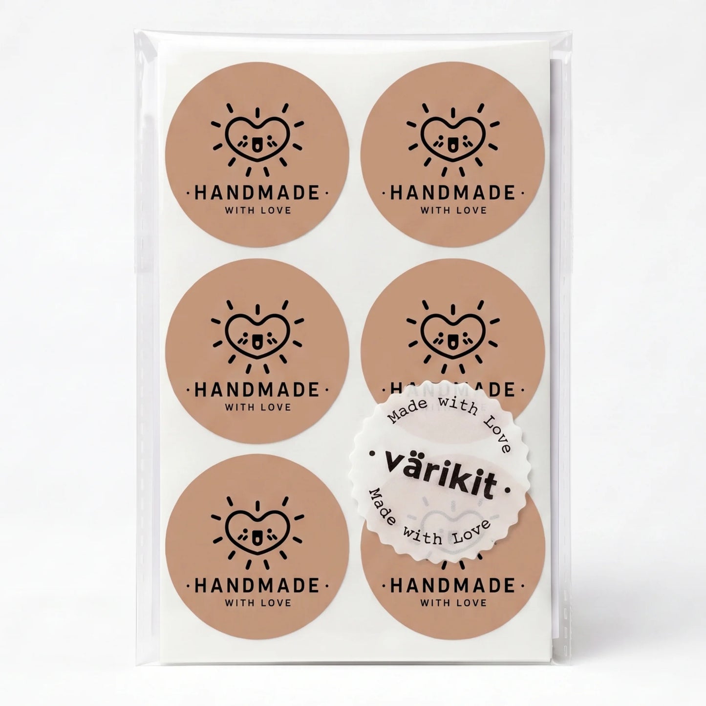 Pegatinas divertidas de agradecimiento para pequeñas empresas, corazón radiante sonriente, redondas de 2 pulgadas, 60 etiquetas | Varikit