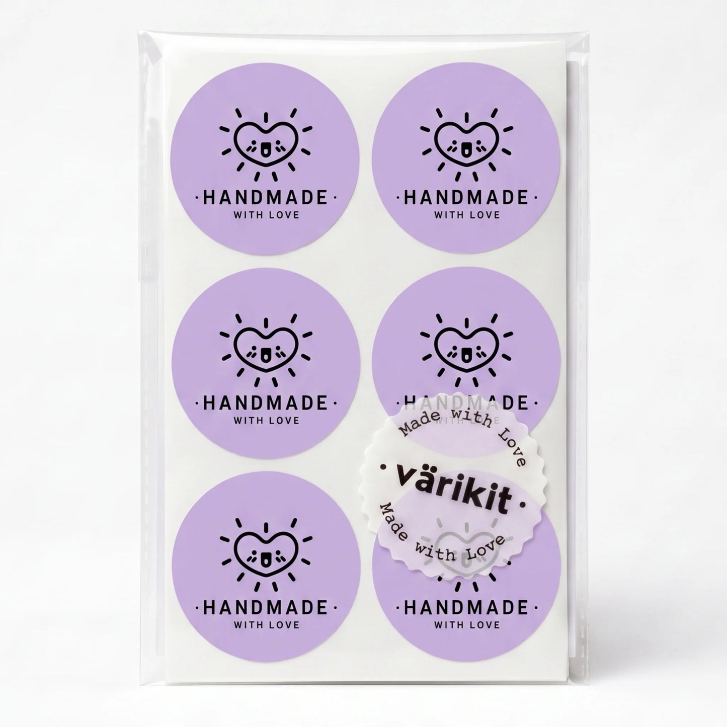 Pegatinas divertidas de agradecimiento para pequeñas empresas, corazón radiante sonriente, redondas de 2 pulgadas, 60 etiquetas | Varikit