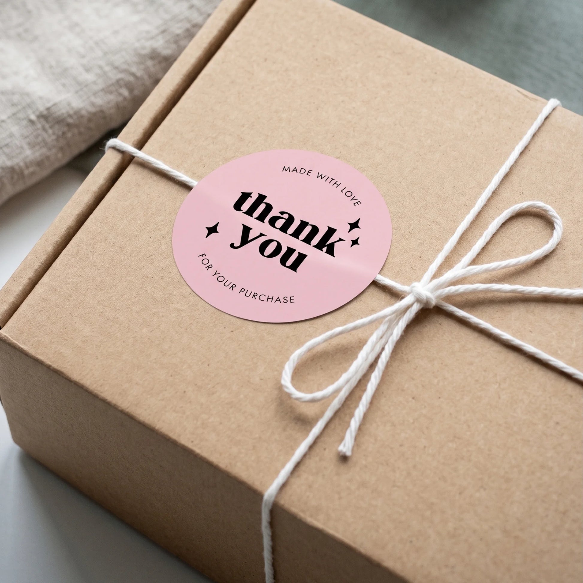 Seal small business shipments with a bold thank you sticker.