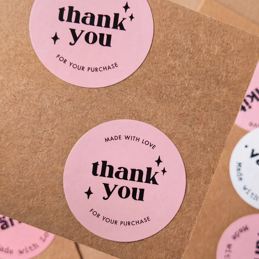 Thank You Stickers for Small Business, Retro Star Design, 2-Inch Round, 60 Labels | Varikit