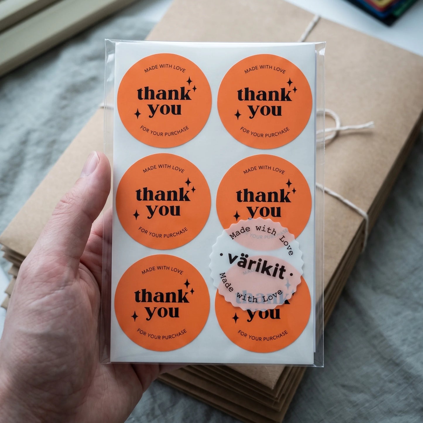 Thank You Stickers for Small Business, Retro Star Design, 2-Inch Round, 60 Labels | Varikit