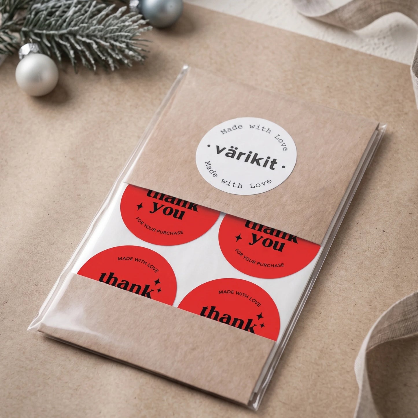 Thank You Stickers for Small Business, Retro Star Design, 2-Inch Round, 60 Labels | Varikit