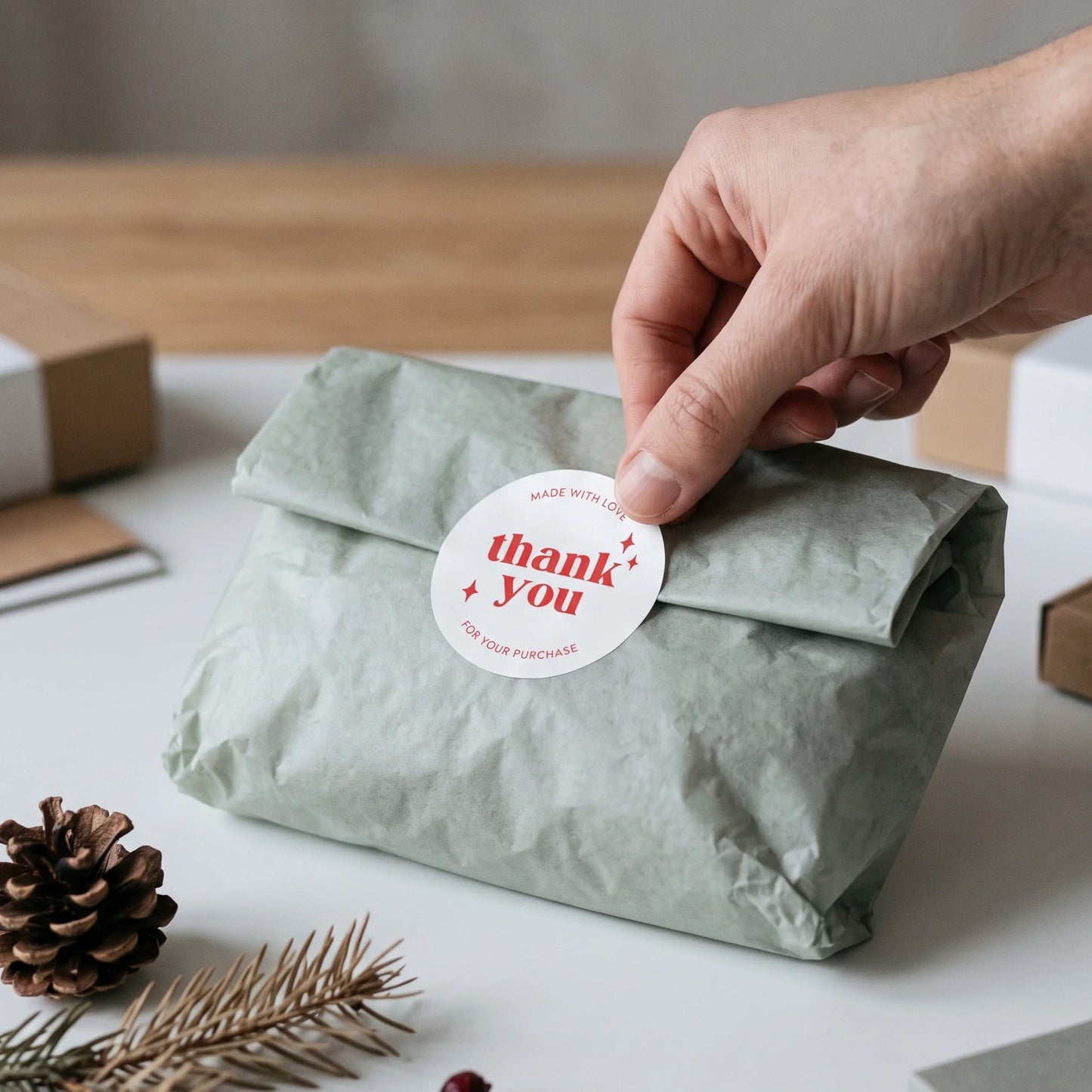 Thank You Stickers for Small Business, Retro Star Design, 2-Inch Round, 60 Labels | Varikit