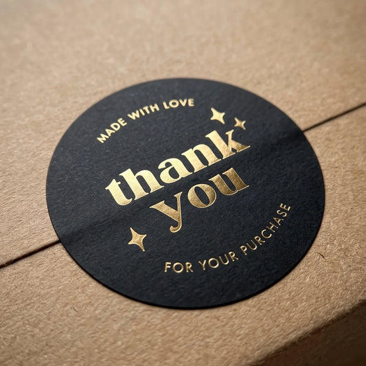 Thank You Stickers for Small Business, Retro Star Design, 2-Inch Round, 60 Labels | Varikit