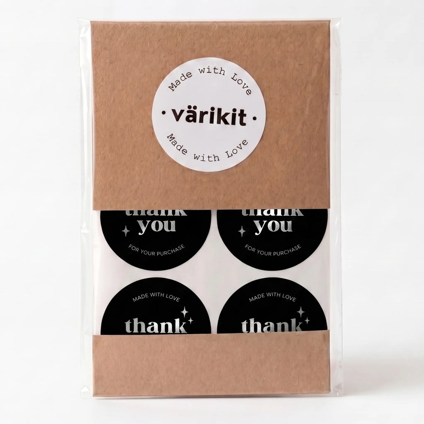 Small business thank you sticker featuring retro star design