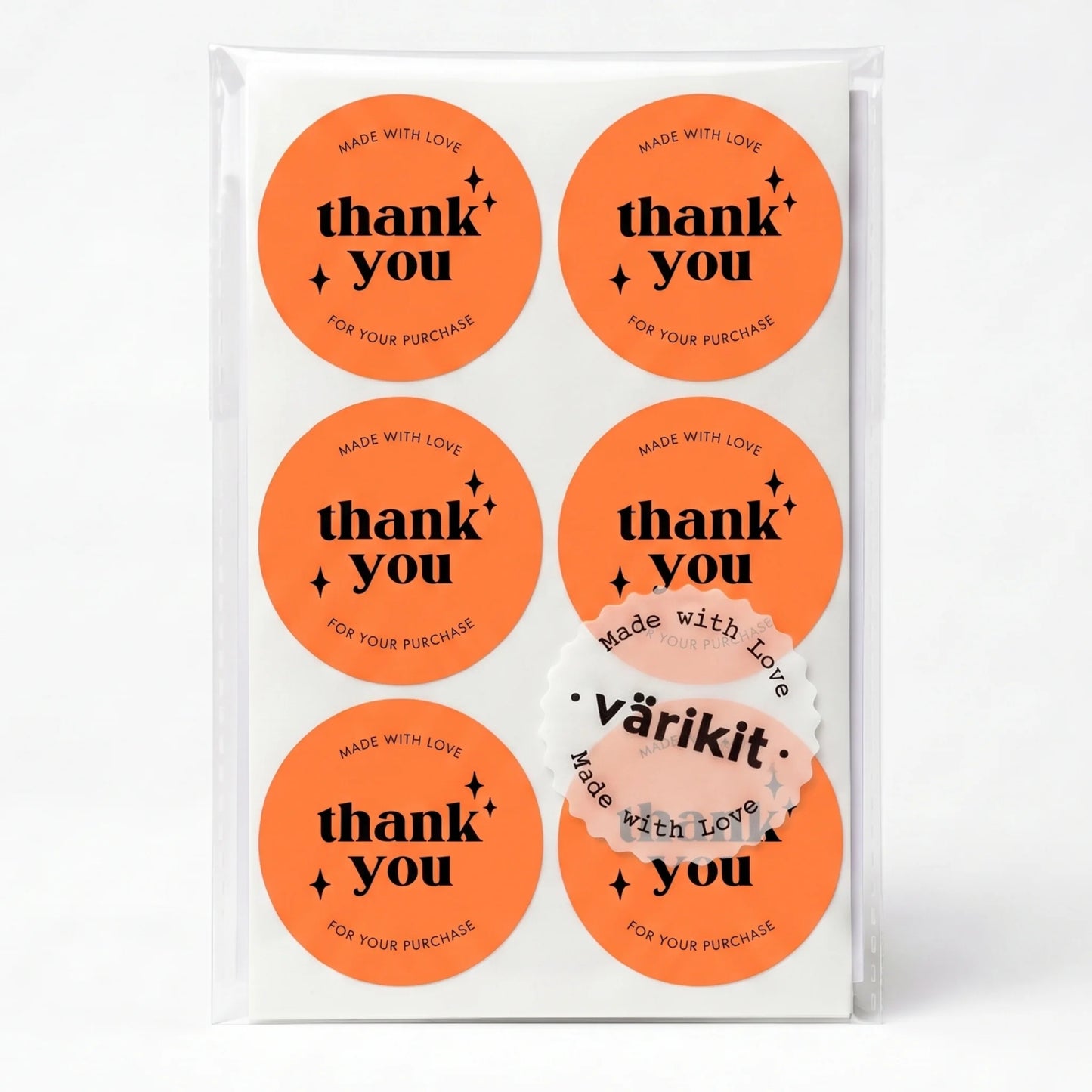 Thank You Stickers for Small Business, Retro Star Design, 2-Inch Round, 60 Labels | Varikit