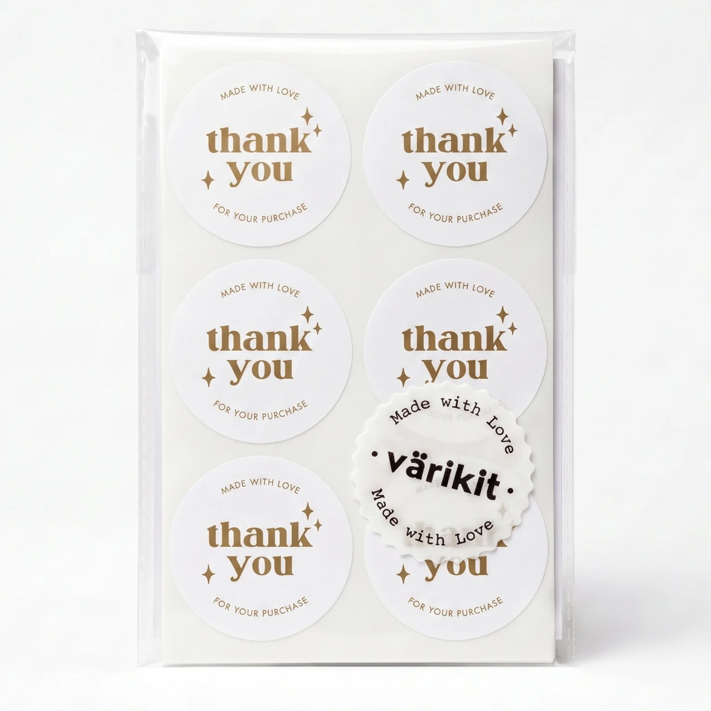 Thank You Stickers for Small Business, Retro Star Design, 2-Inch Round, 60 Labels | Varikit