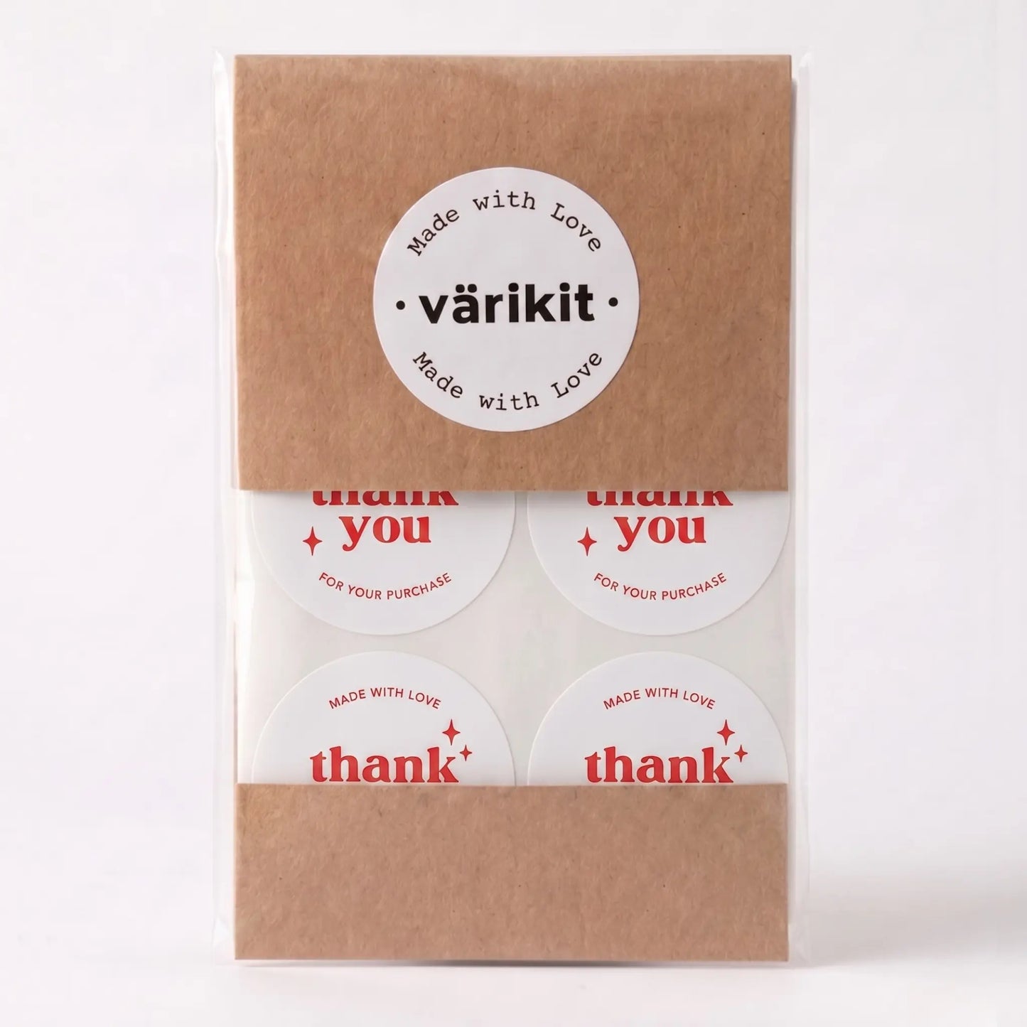 Small business thank you sticker featuring retro star design