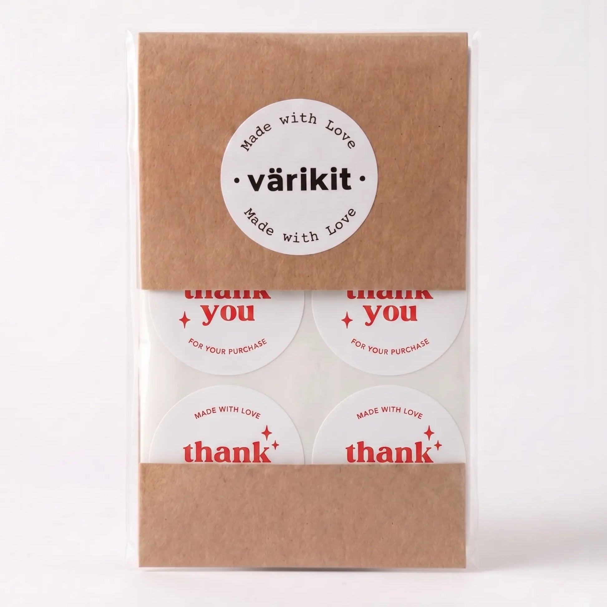 Small business thank you sticker featuring retro star design