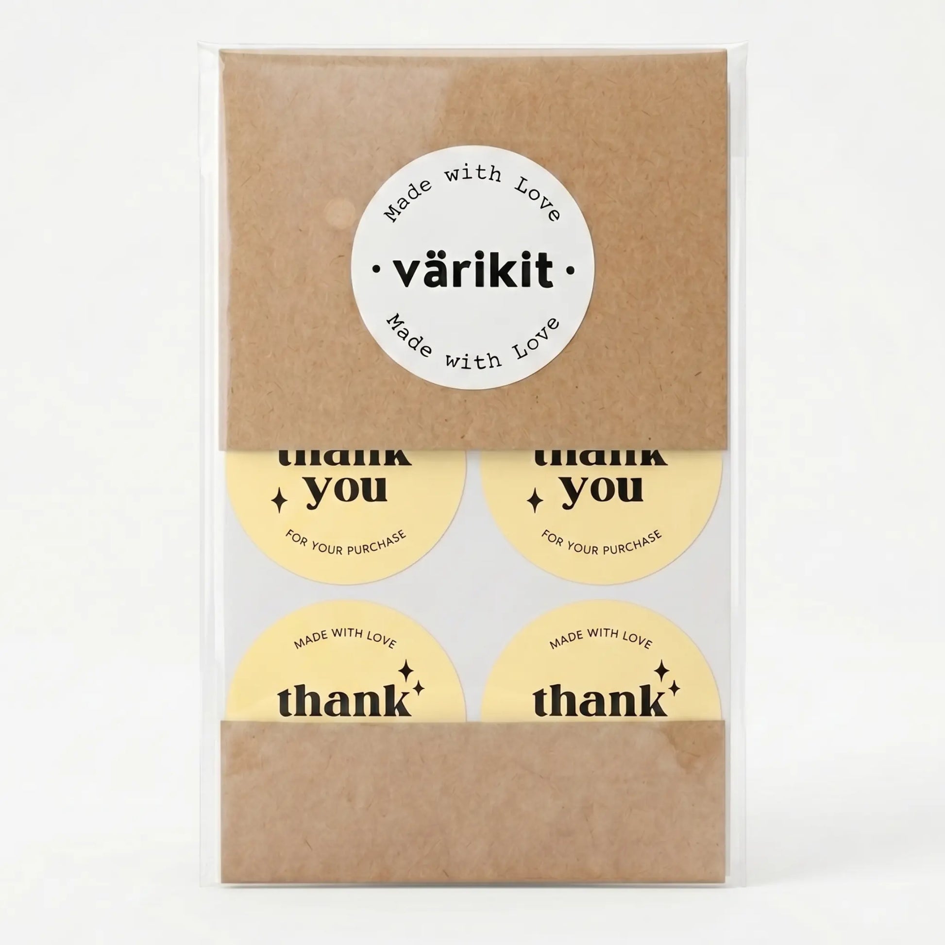 Yellow and black retro star thank you sticker