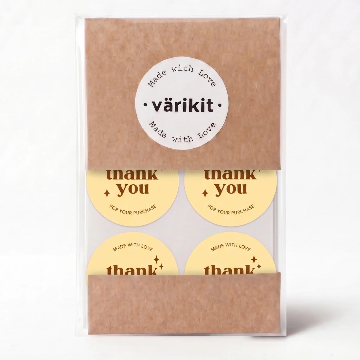 Small business thank you sticker featuring retro star design