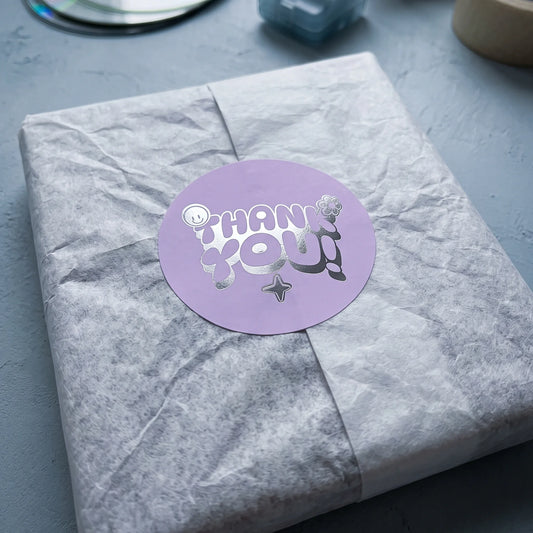 Retro Playful Thank You Stickers for Small Business, Smiley Daisy, 2-Inch Round, 60 Labels | Varikit