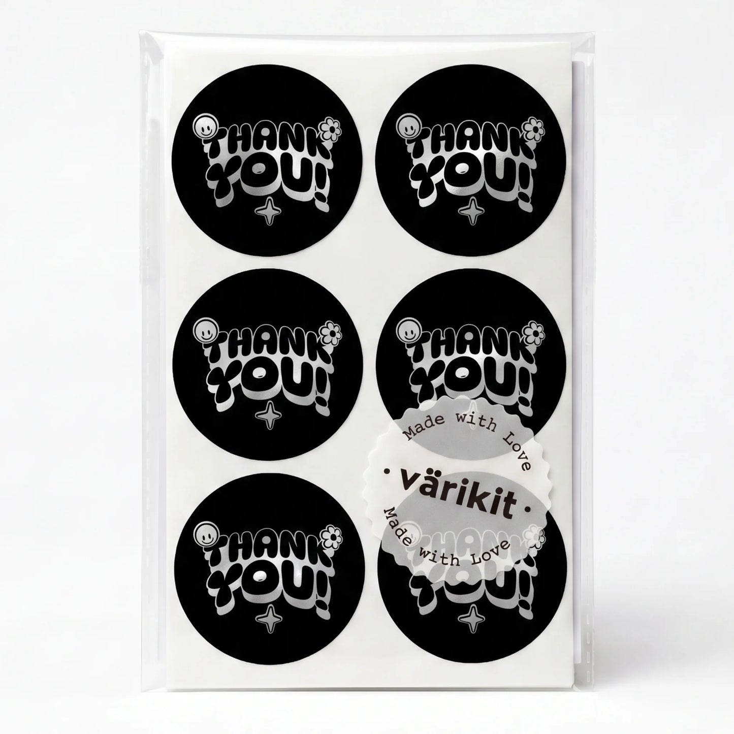 Retro Playful Thank You Stickers for Small Business, Smiley Daisy, 2-Inch Round, 60 Labels | Varikit