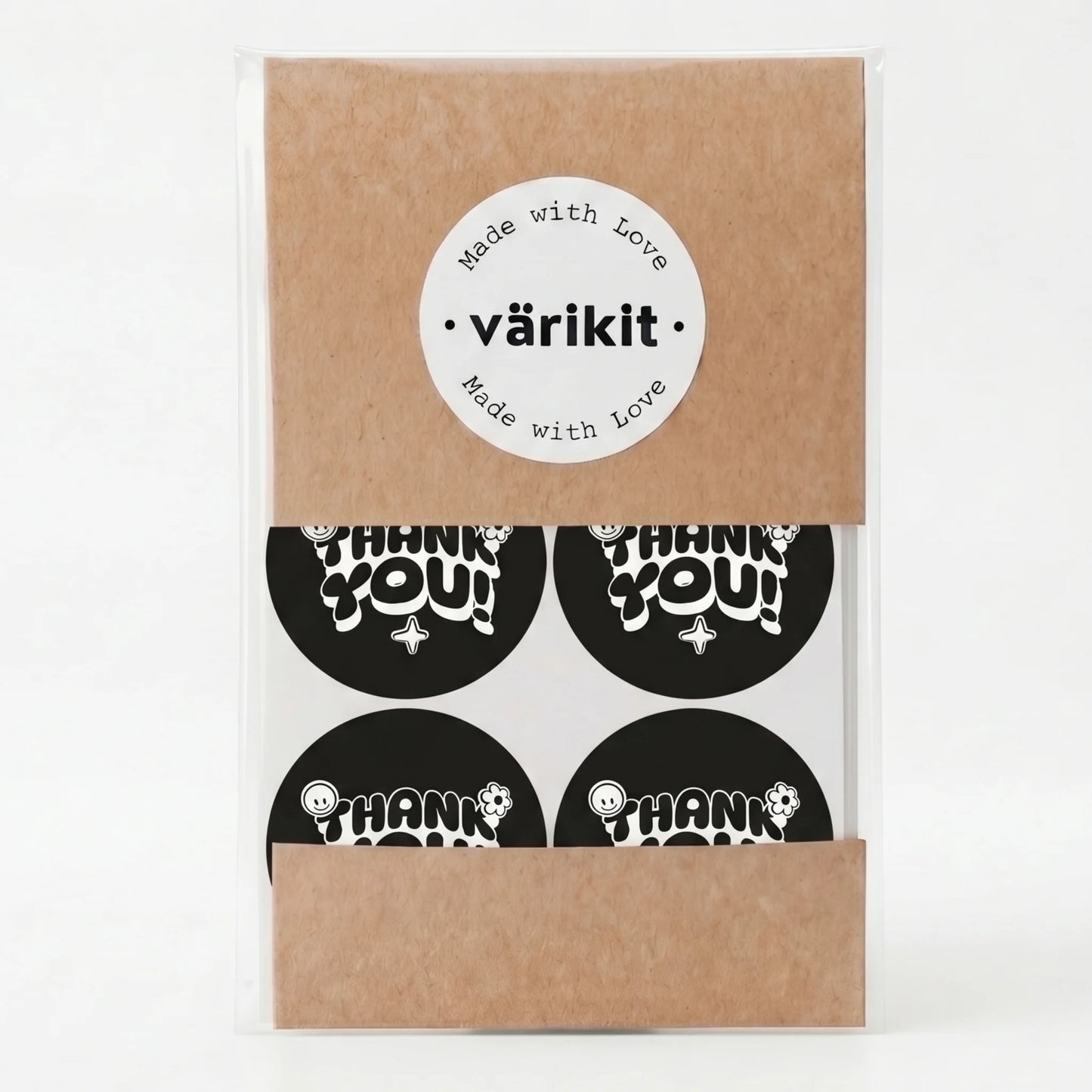 Retro Playful Thank You Stickers for Small Business, Smiley Daisy, 2-Inch Round, 60 Labels | Varikit