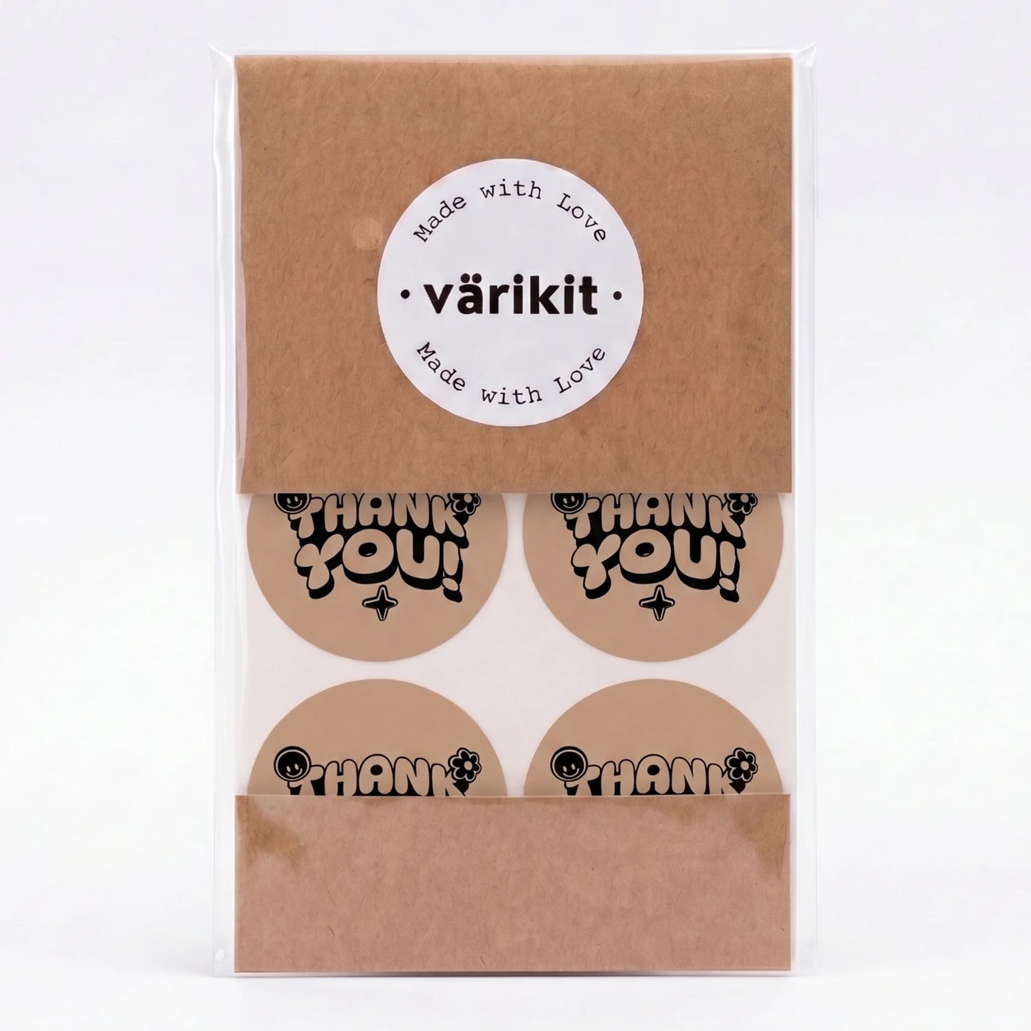 Retro Playful Thank You Stickers for Small Business, Smiley Daisy, 2-Inch Round, 60 Labels | Varikit