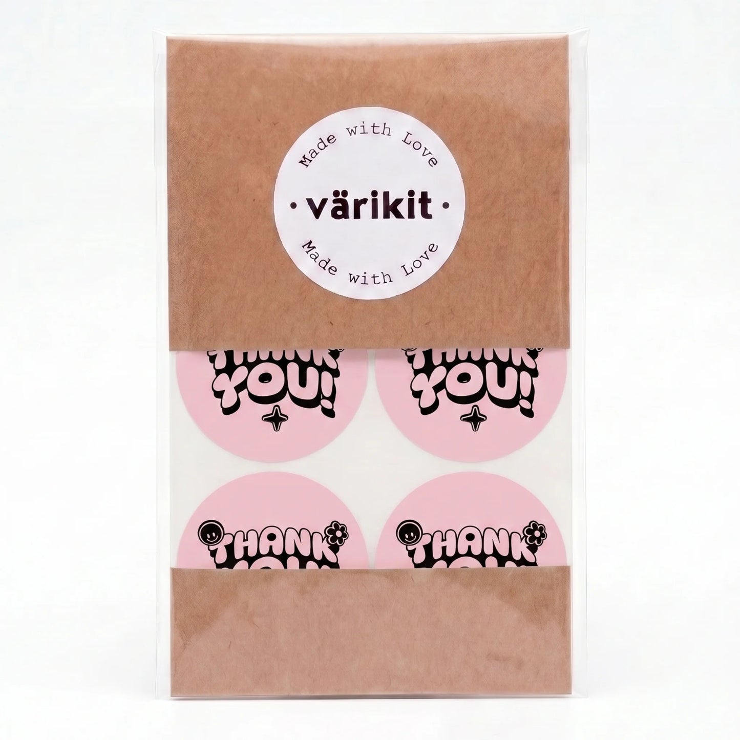 Retro Playful Thank You Stickers for Small Business, Smiley Daisy, 2-Inch Round, 60 Labels | Varikit