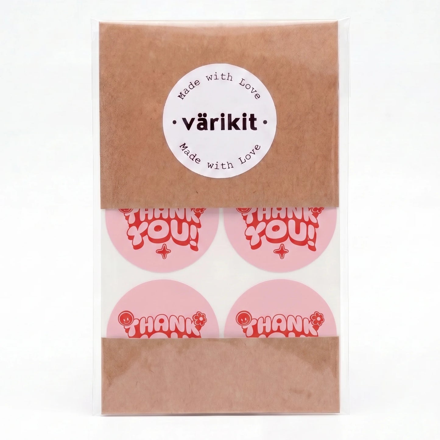 Retro Playful Thank You Stickers for Small Business, Smiley Daisy, 2-Inch Round, 60 Labels | Varikit