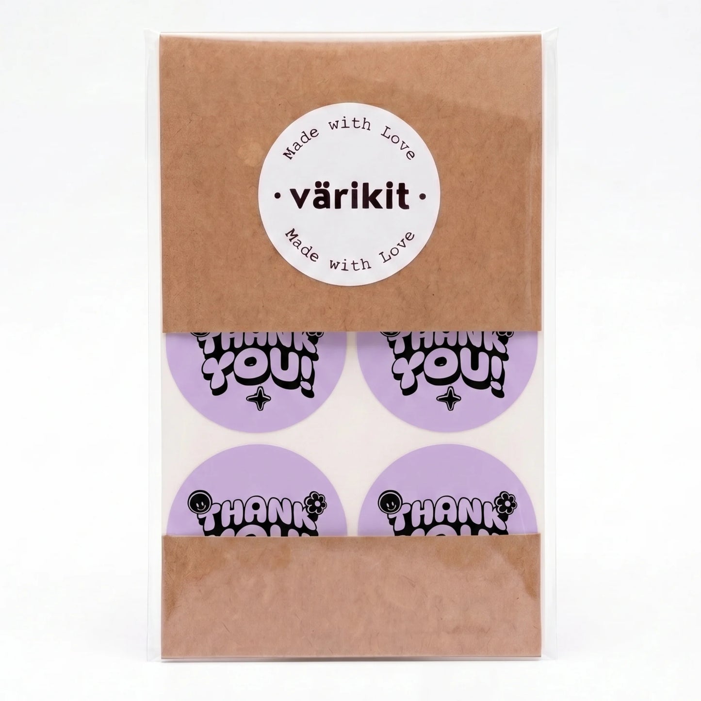 Retro Playful Thank You Stickers for Small Business, Smiley Daisy, 2-Inch Round, 60 Labels | Varikit