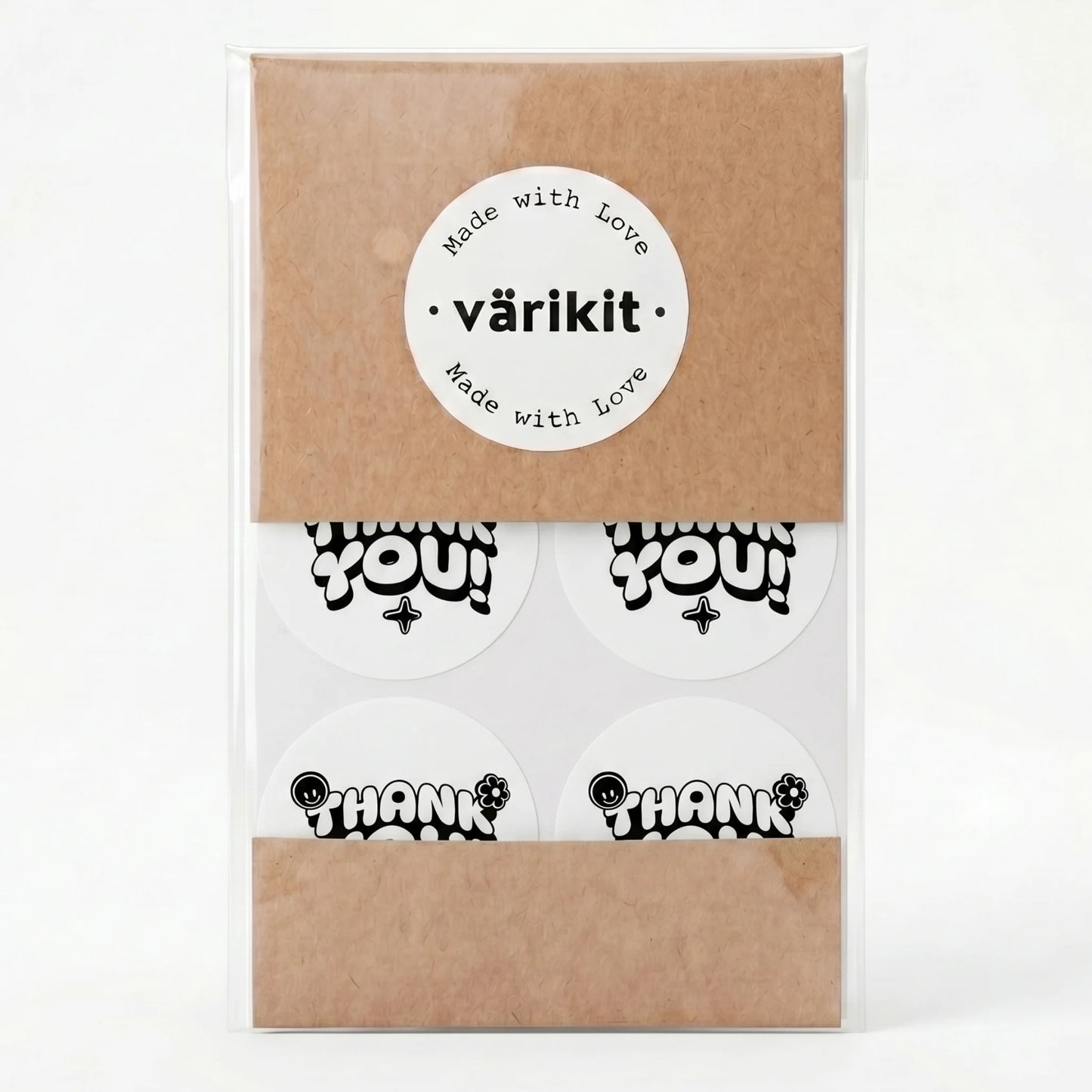 Retro Playful Thank You Stickers for Small Business, Smiley Daisy, 2-Inch Round, 60 Labels | Varikit