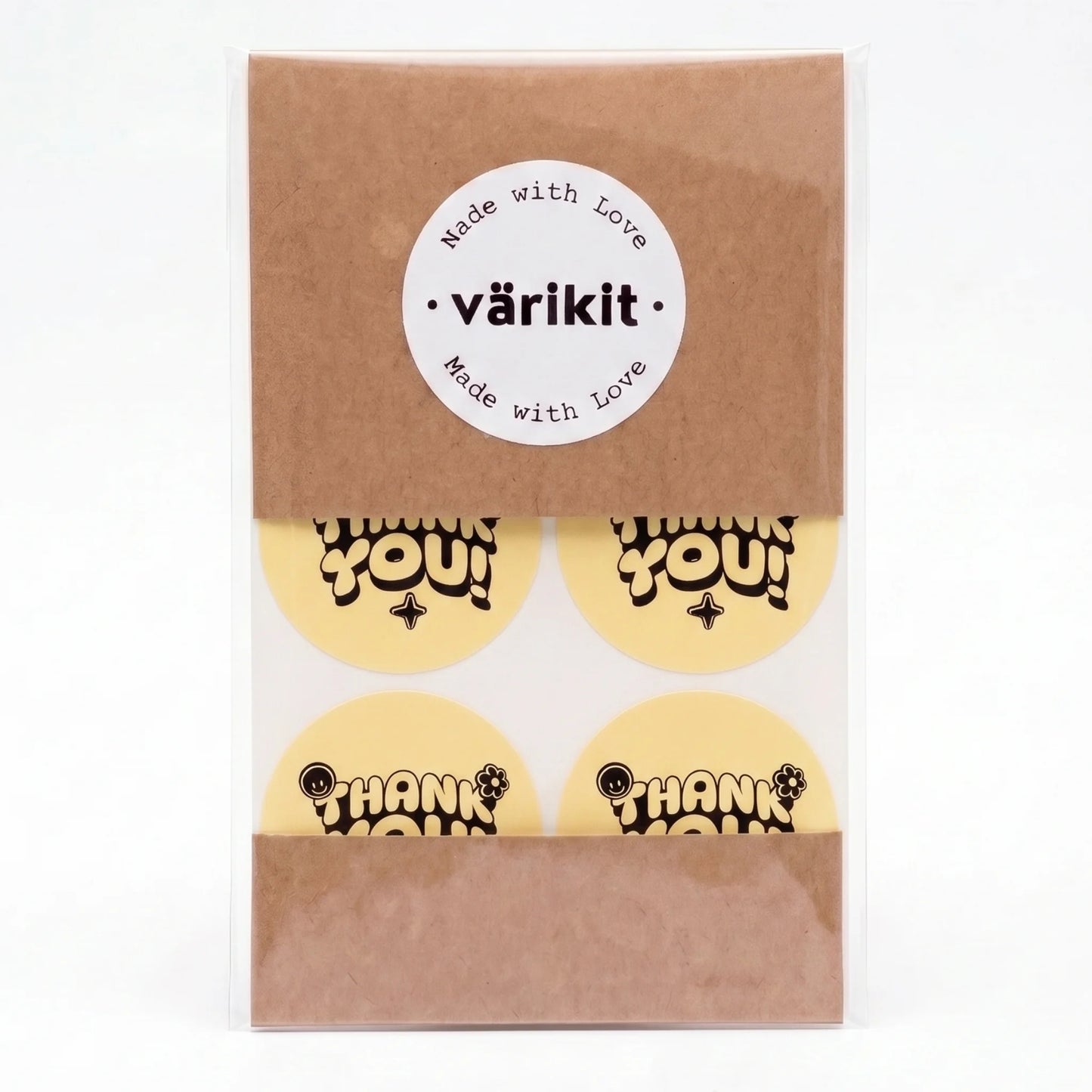 Retro Playful Thank You Stickers for Small Business, Smiley Daisy, 2-Inch Round, 60 Labels | Varikit