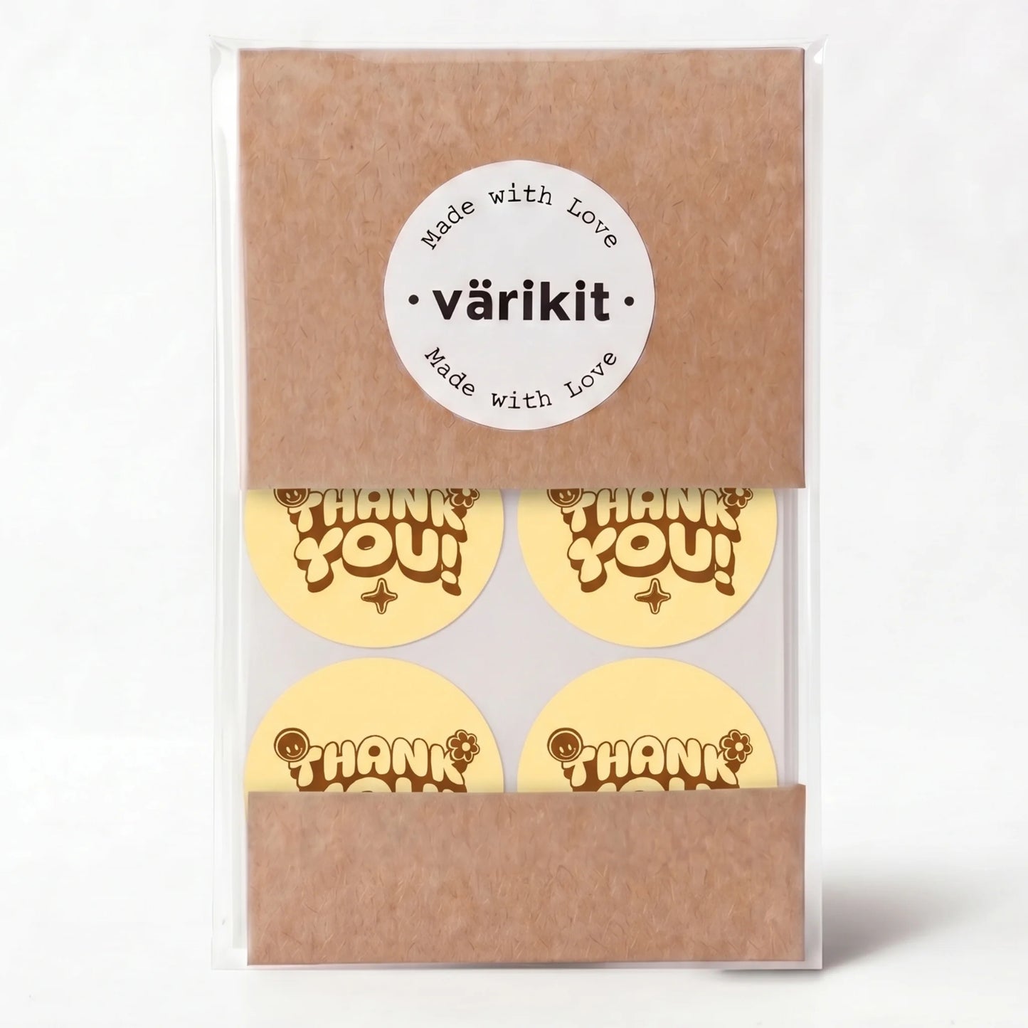 Retro Playful Thank You Stickers for Small Business, Smiley Daisy, 2-Inch Round, 60 Labels | Varikit