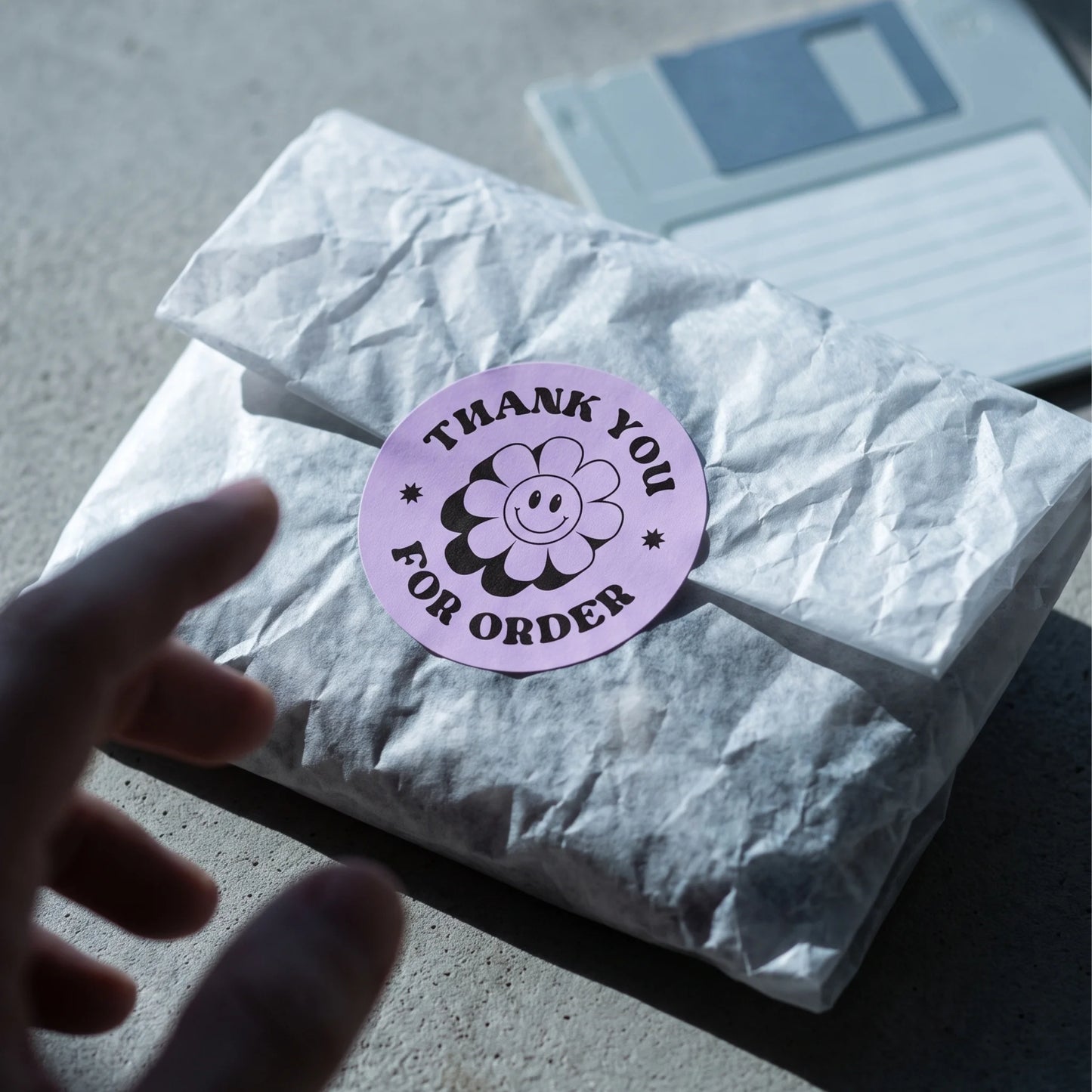 Thank You Stickers for Small Business, Retro Groovy Daisy, 2-Inch Round, 60 Labels | Varikit