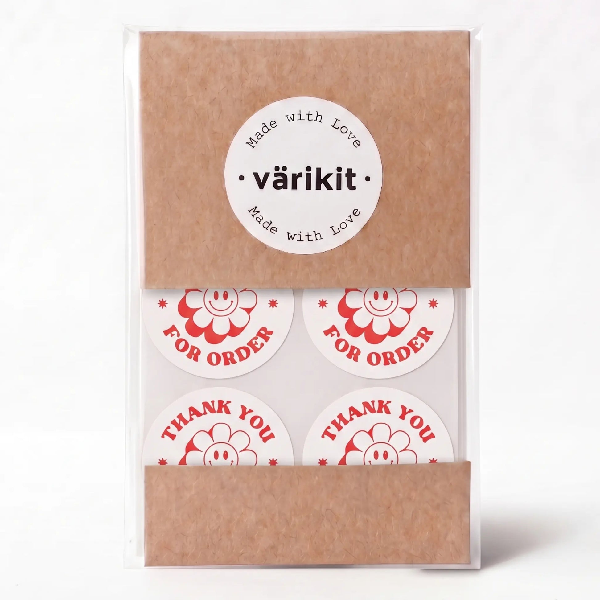 Small business thank you sticker featuring retro groovy daisy design