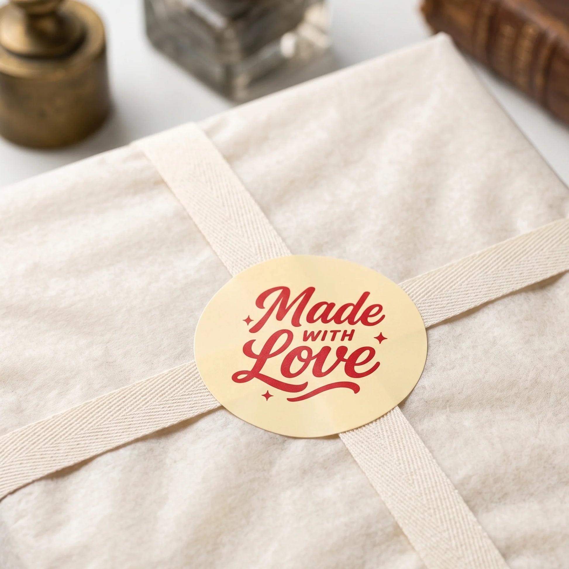 Complete the boutique unboxing moment with this timeless Made With Love seal.