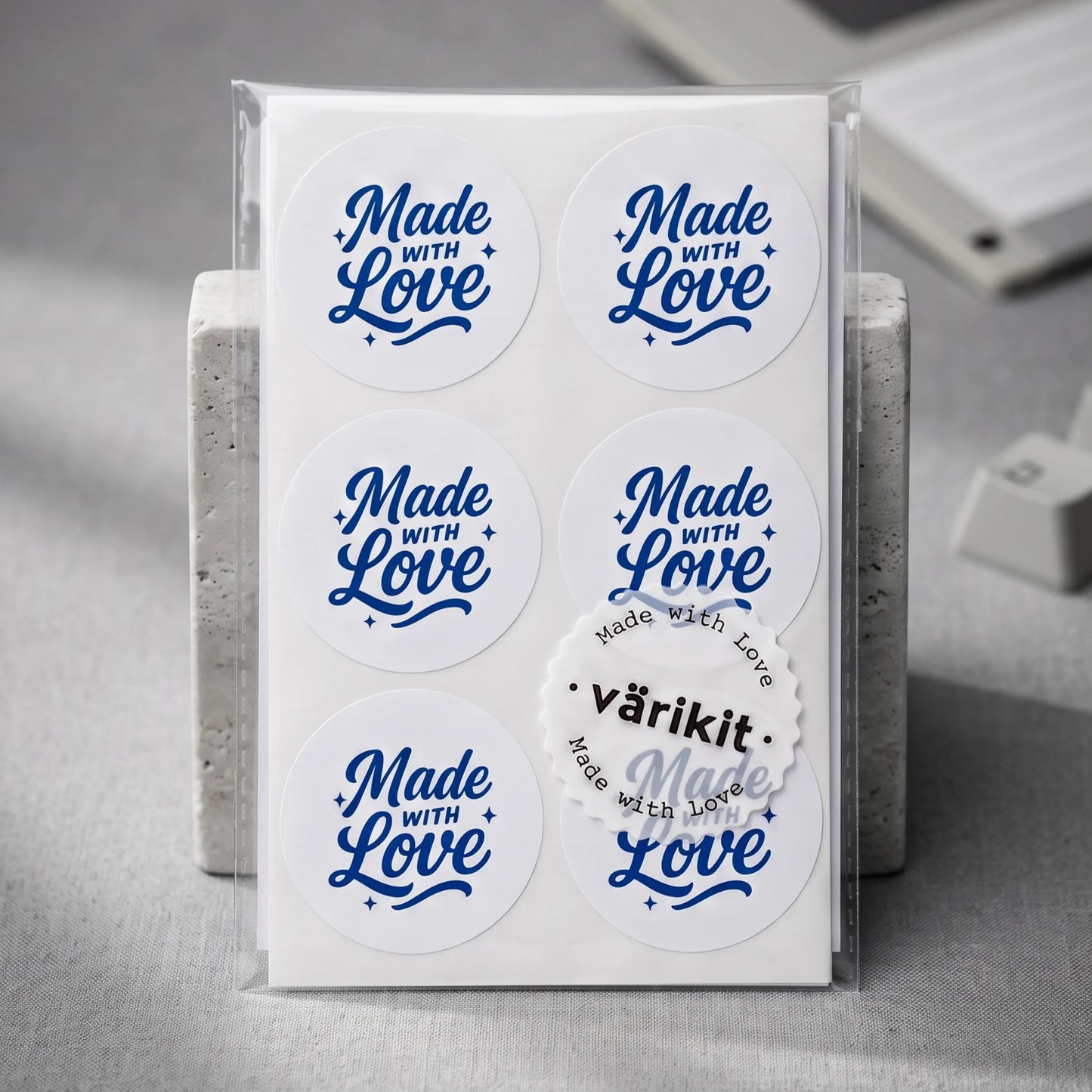 Round paper seal marking online orders with a distinct handcrafted identity.