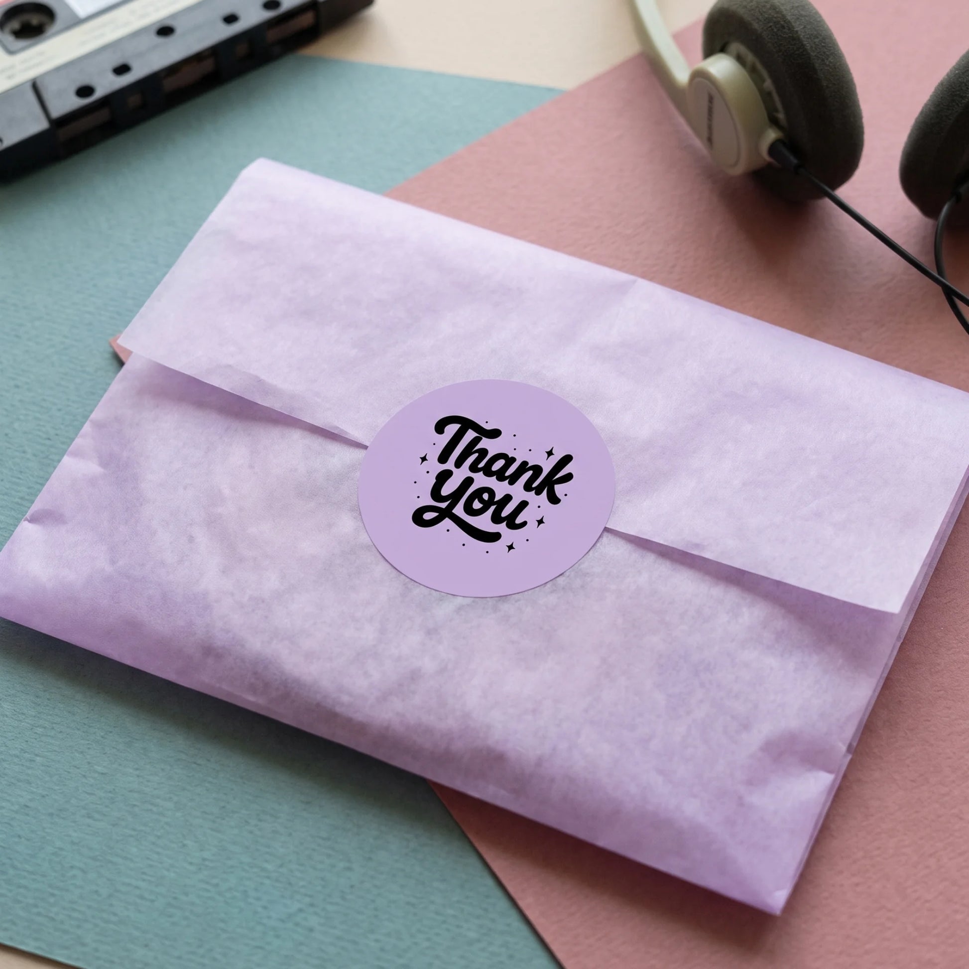 Spencerian cursive label arriving with online orders to greet customers with warmth.