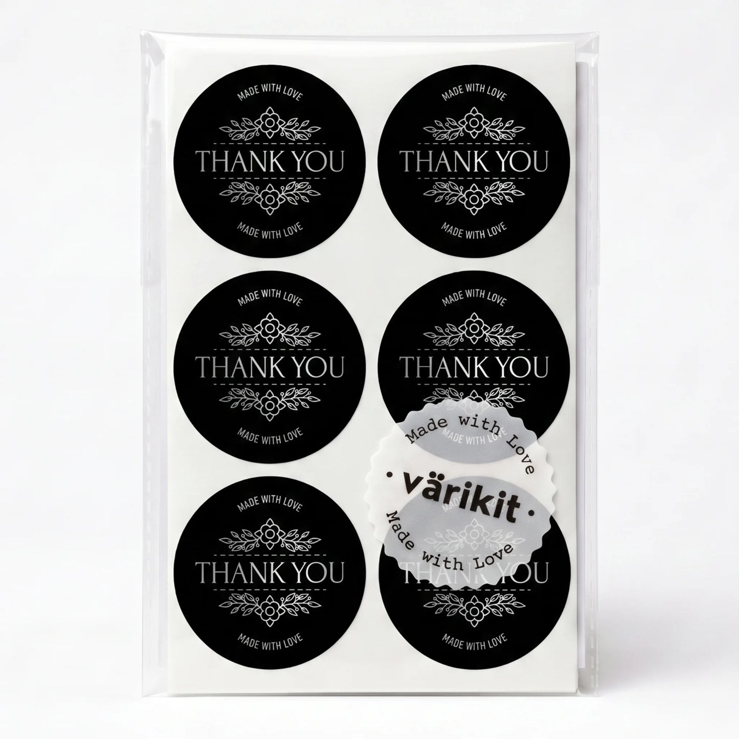 Botanische Made With Love Aufkleber für kleine Unternehmen, Lavendelstrauß-Bindung, 2 Zoll rund, 60 Etiketten | Varikit