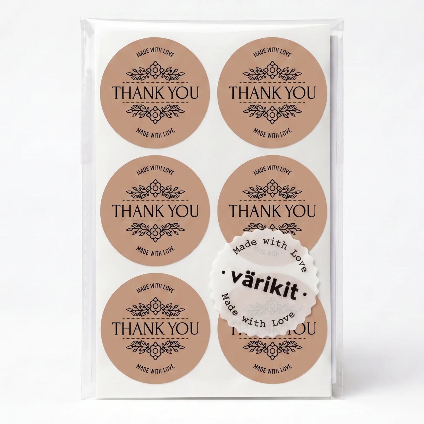 Botanische Made With Love Aufkleber für kleine Unternehmen, Lavendelstrauß-Bindung, 2 Zoll rund, 60 Etiketten | Varikit