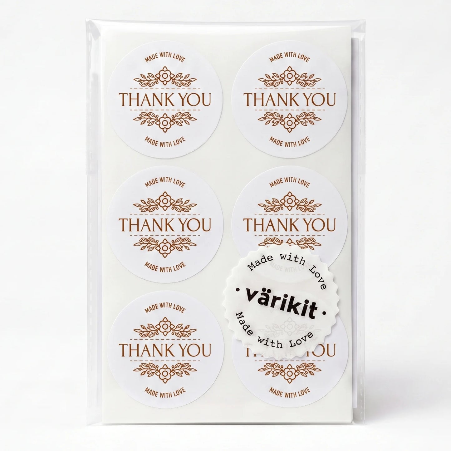 Botanische Made With Love Aufkleber für kleine Unternehmen, Lavendelstrauß-Bindung, 2 Zoll rund, 60 Etiketten | Varikit