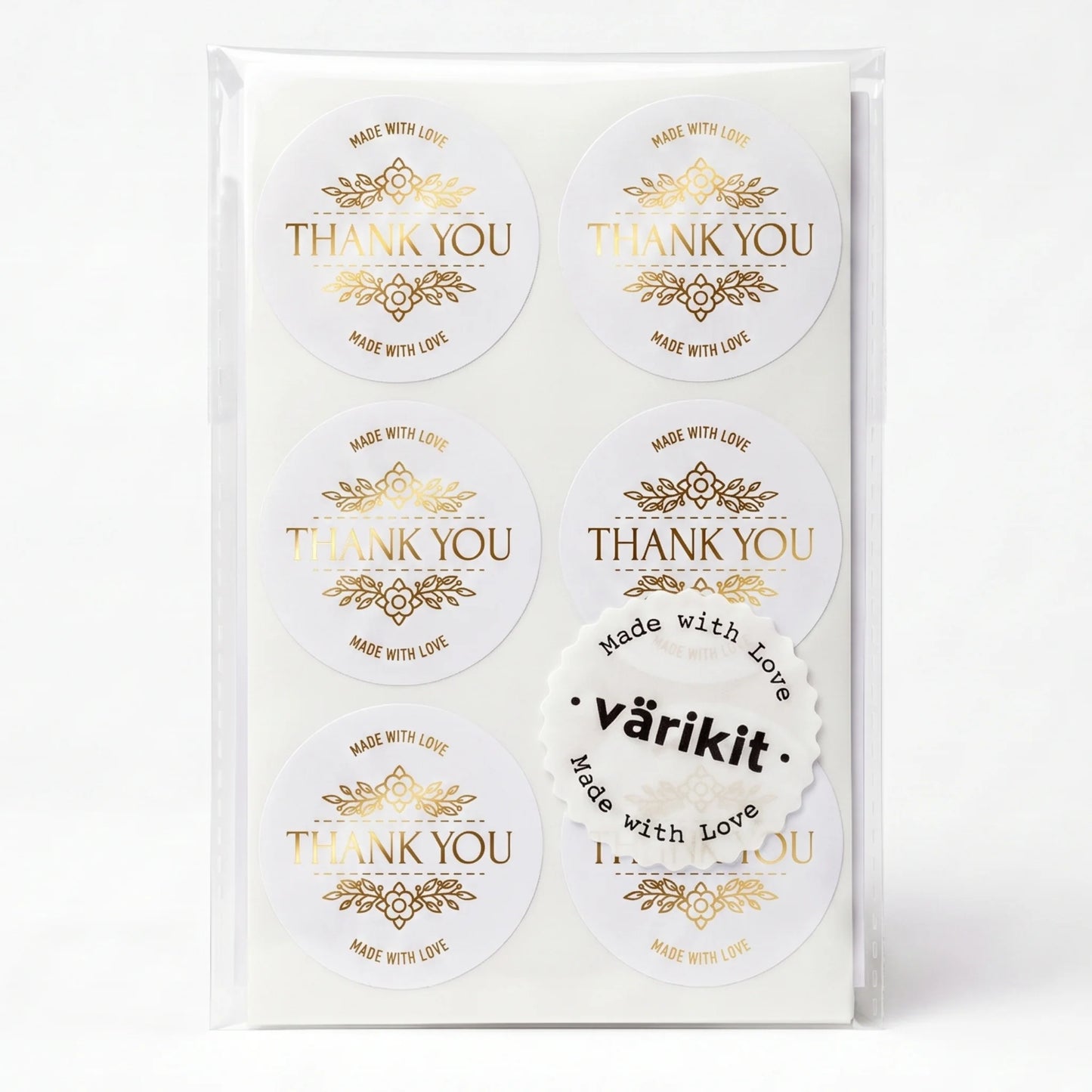 Botanische Made With Love Aufkleber für kleine Unternehmen, Lavendelstrauß-Bindung, 2 Zoll rund, 60 Etiketten | Varikit