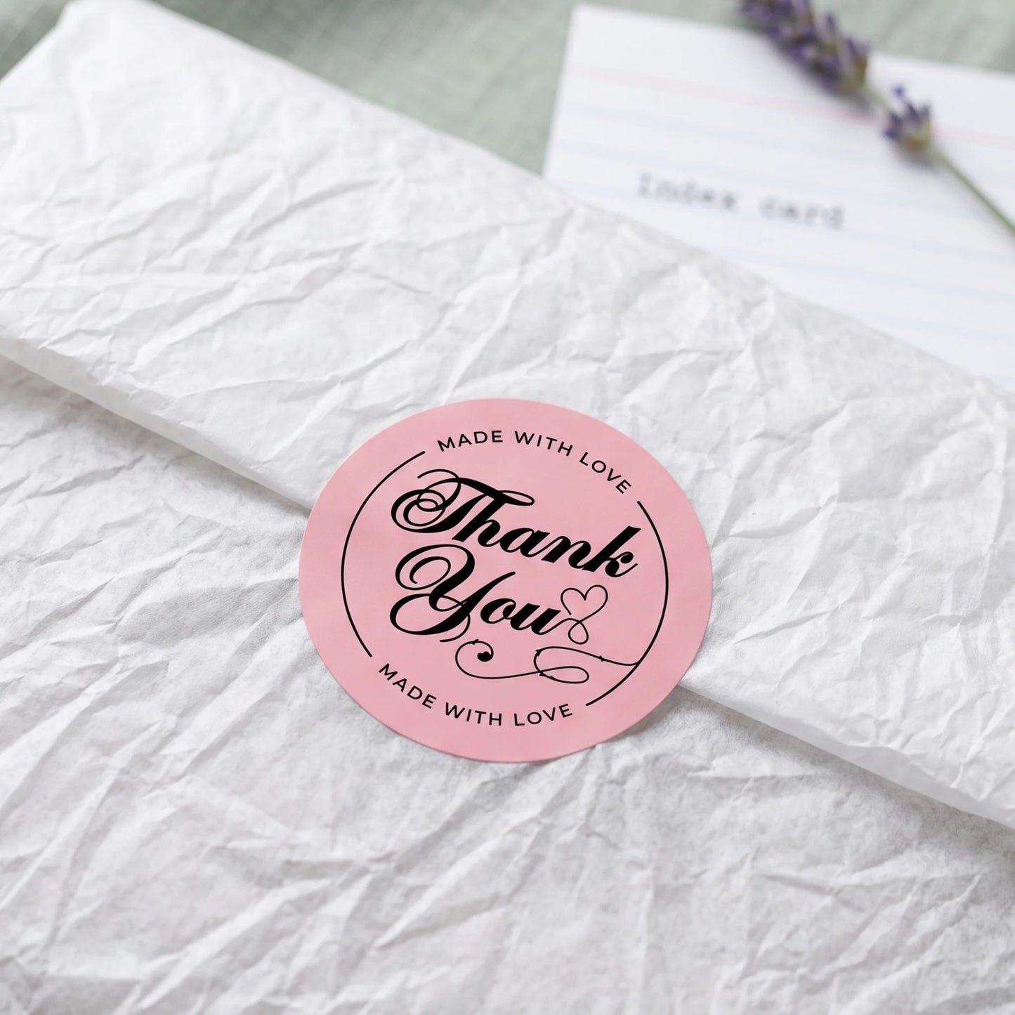 Handwritten Made With Love Stickers for Small Business, Elegant Script Lavender, 2-Inch Round, 60 Labels | Varikit