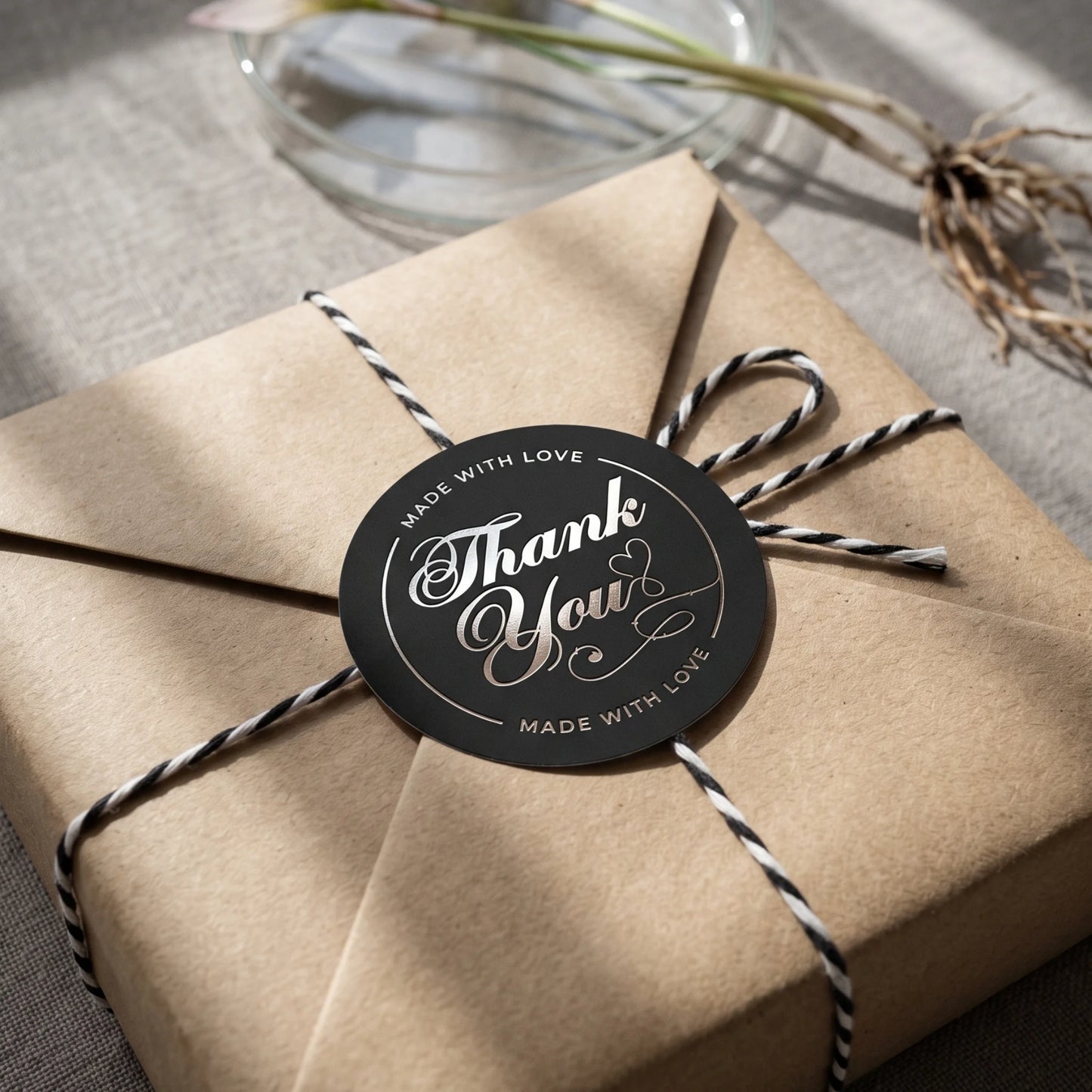 Handwritten Made With Love Stickers for Small Business, Elegant Script Lavender, 2-Inch Round, 60 Labels | Varikit