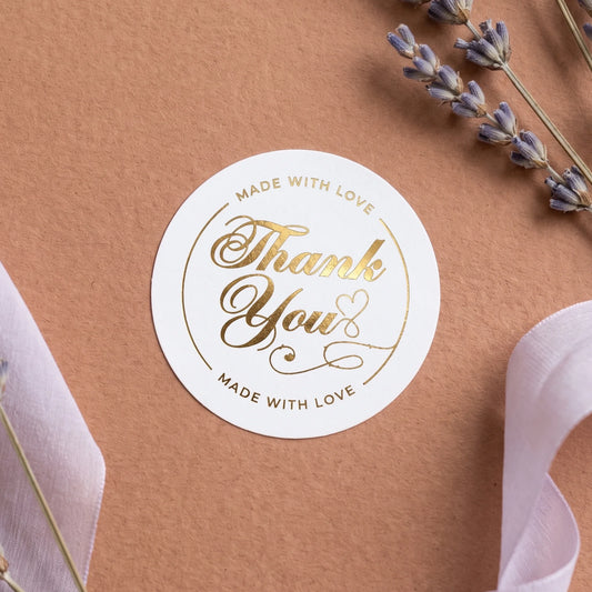 Handwritten Made With Love Stickers for Small Business, Elegant Script Lavender, 2-Inch Round, 60 Labels | Varikit