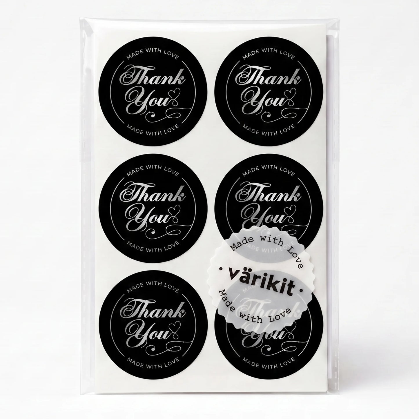 Handwritten Made With Love Stickers for Small Business, Elegant Script Lavender, 2-Inch Round, 60 Labels | Varikit